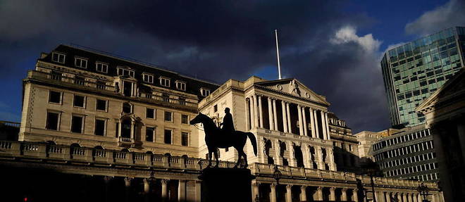 La banque d'Angleterre, en fevrier 2021.
