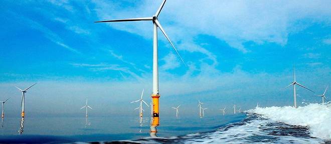  Le parc éolien offshore de la baie de Liverpool. Les Britanniques ont déjà planté 2 300 mâts à hélices dans les mers d’Écosse et d’Angleterre.  ©CHRISTOPHER FURLONG