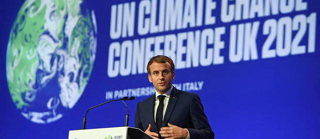 Emmanuel Macron a appele les pays les << plus gros emetteurs >> de CO2 en retard sur leurs engagements a << rehausser leurs ambitions dans les 15 jours >> de la COP26. 
