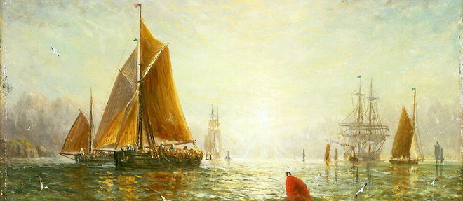  << A Brixham Trawler >>, par William Adolphus Knell.
