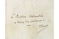 Premiere page du manuscrit du roman de Gustave Flaubert.

