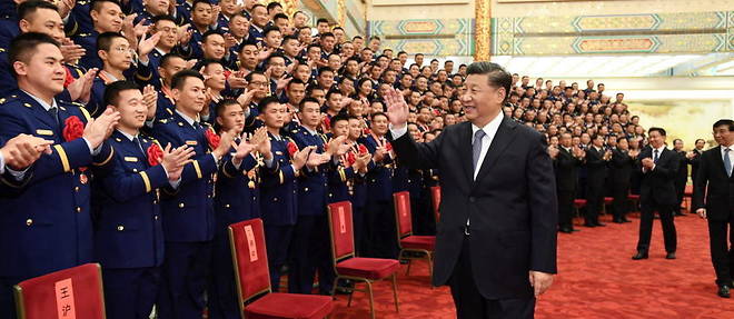 Le president chinois Xi Jinping, dans le palais du Peuple a Pekin le 6 novembre 2021.
