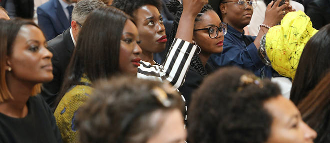 Membres de la diaspora africaine durant un debat a l'Elysee intitule << Parlons d'Afrique >>, le 11 juillet 2019 a Paris. 
