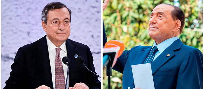 Mario Draghi et Silvio Berlusconi : deux potentiels candidats pour prendre le Quirinal. 
