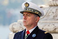 L’amiral Pierre Vandier, chef d’état-major de la marine, lors de la cérémonie du 11 Novembre à l'Arc de triomphe à Paris.
