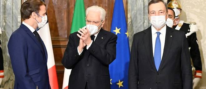 France et Italie signent a Rome un traite de cooperation en grande pompe