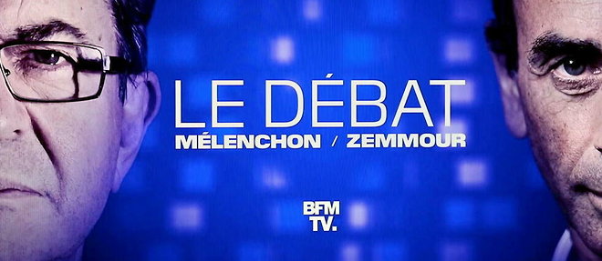 Debat entre Jean-Luc Melenchon et Eric Zemmour, le 23 septembre.
