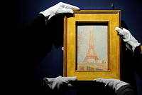  « La Tour Eiffel », de Georges Seurat, au Schirn Art Hall de Francfort (Allemagne).
