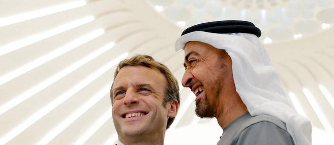 Le president francais Emmanuel Macron a ete recu a Dubai par le prince heritier d'Abou Dhabi Mohammed Ben Zayed.
