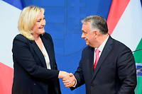 Marine Le Pen en visite chez Viktor Orban le 26 octobre.
