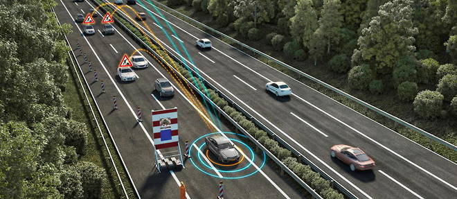 La communication dite << V2X >> (vehicle-to-everything) permet de voir plus loin et de dialoguer entre les vehicules ou entre les usagers et le gestionnaire de la route.
