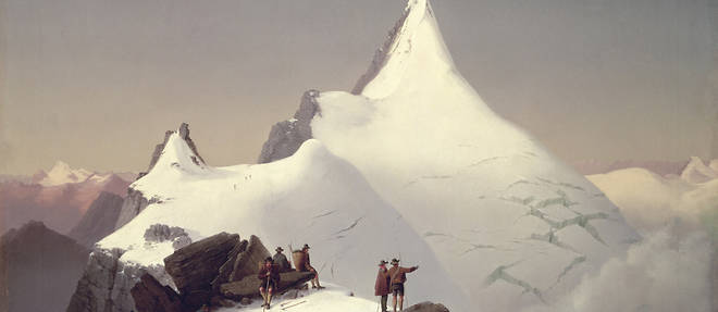 Expedition sur le Glockner, principal sommet des Alpes orientales. Tableau de Marcus Pernhart.
