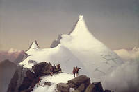 Expédition sur le Glockner, principal sommet des Alpes orientales. Tableau de Marcus Pernhart.
