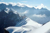 Sur le massif du Mont-Blanc, pres de l'Aiguille du Midi.
