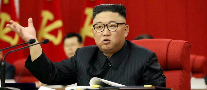 Kim Jong-un, << dirigeant supreme >> de la Coree du Nord, le 15 juin 2021.
