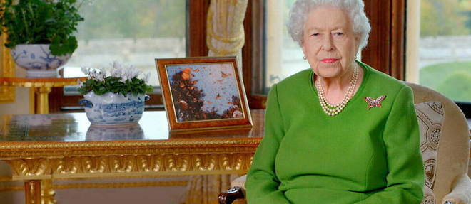 Elizabeth II, lors de son message video adresse a la COP26 de Glasgow. 
