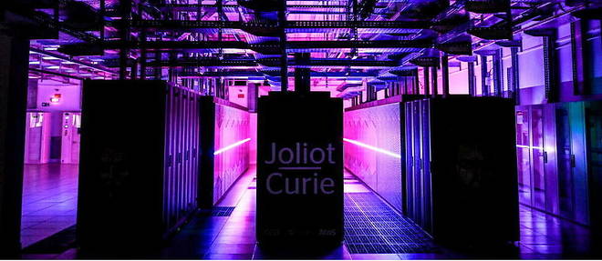 Le supercalculateur francais Joliot-Curie, fabrique par Atos et installe au tres grand centre de calcul (TGCC) du CEA, a Bruyeres-le-Chatel.
