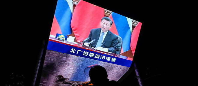 Xi Jinping lors d'une reunion virtuelle avec Vladimir Poutine le 15 decembre dernier.
