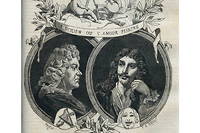 Lully (à gauche) et Molière sur une gravure du journal « La Musique populaire » de 1882.  
