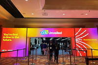 Entrée de l'Unveiled, un événement qui annonce l'ouverture du Consumer Electronics Show, ce 3 janvier à Las Vegas.

