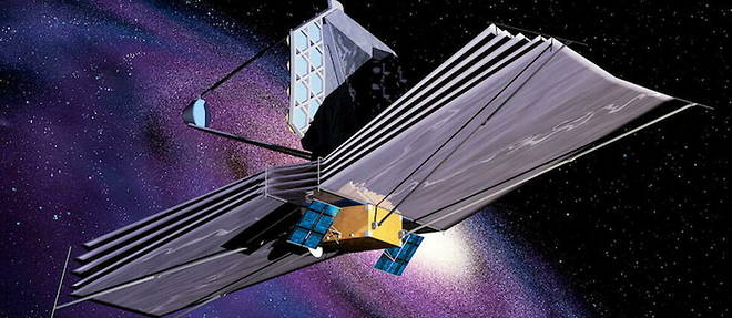 Representation artistique du telescope spatial James Webb. 
