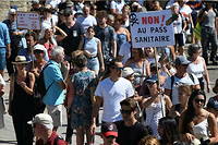 Une manifestation anti-pass sanitaire à Montpellier le 28 août 2021.

