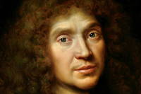 "Portrait de Moliere", peinture de l'ecole de Pierre Mignard a Chantilly au musee Conde.
