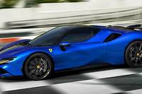 La Ferrari SF90 vire du rouge au bleu pour peut-être mieux signifier son passage à l'hybride rechargeable.
