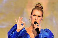 Celine Dion lors d'un concert a Londres.
