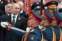 Le président russe Vladimir Poutine lors d'un défilé militaire à Moscou, le 9 mai 2019.
