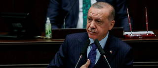 Recep Tayyip Erdogan au Parlement d'Ankara, en Turquie, le 6 octobre 2021.
