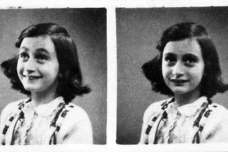 Série de photos d'identité d'Anne Frank, morte en déportation après avoir échappé aux nazis pendant deux ans et devenue célèbre dans le monde entier grâce à son journal. 
