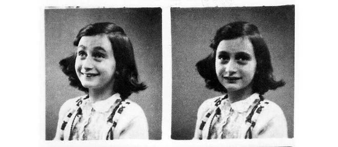 Série de photos d'identité d'Anne Frank, morte en déportation après avoir échappé aux nazis pendant deux ans et devenue célèbre dans le monde entier grâce à son journal. 
