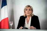 Marine Le Pen a tenu une conference de presse au sujet de la presidence francaise de l'Union europeenne.
