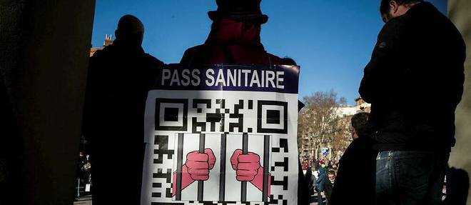 Lors d'une manifestation contre le pass vaccinal a Toulouse, le 15 janvier.
