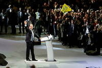 Francois Hollande au Bourget le 22 janvier 2012. << On a crante la campagne >>, observe un conseiller du candidat socialiste.
