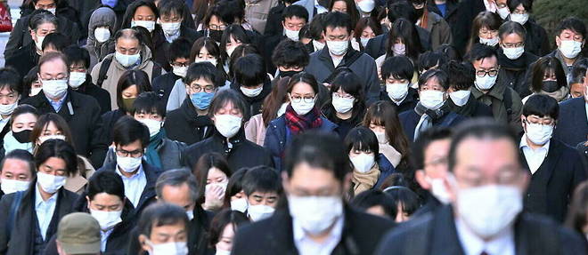 La foule dans les rues de Tokyo le 21 janvier 2022 alors que le nombre de cas de Covid est de nouveau a la hausse.
