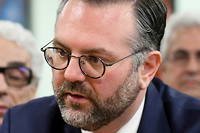 Romain Grau lors de la campagne électorale pour les élections municipales à Perpignan, le 27 février 2020.
