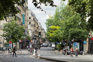 La rue de Turbigo, dans le quartier de République à Paris.
