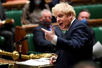 Boris Johnson devant le parlement britannique, le mardi 25 janvier 2022.
