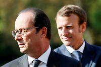 François Hollande et Emmanuel Macron en 2014.
