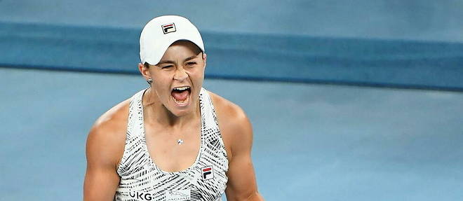 Australian Ashleigh Barty during her victory at the Australian Open on January 29, 2022.