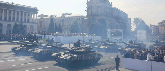 Parade militaire a Kiev pour celebrer la journee de l'independance, le 21 aout 2021. 
