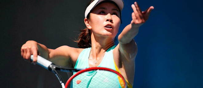 Peng Shuai, le 13 janvier 2019, lors d'une seance d'entrainement avant le tournoi de tennis de l'Open d'Australie a Melbourne. 
