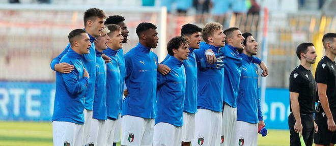 L'equipe d'Italie durant l'Euro en octobre 2021.

