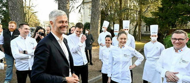 Laurent Wauquiez, inaugurant un centre d'excellence de la gastronomie.
