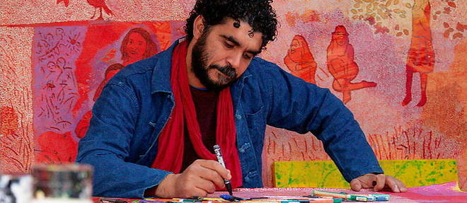 Entre Miro et Chagall, Slimen Elkamel nous plonge dans des contes picturaux a imaginer. 
