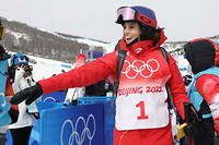 La skieuse acrobatique americano-chinoise Ailing Gu , nee Eileen Gu a San Francisco en 2003, concourt pour la Chine aux Jeux olympiques d'hiver de Pekin.
