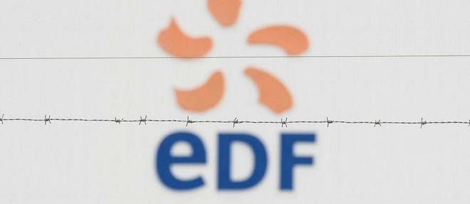Logo d'EDF sur la centrale nucleaire de Fessenheim (photo d'illustration).
