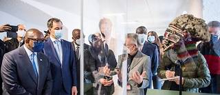 Le Premier ministre belge Alexander De Croo et son homologue congolais Jean-Michel Sama Lukonde, lors d'une cérémonie au musée de l'Afrique de Tervuren, à la périphérie de Bruxelles.
